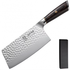 直销ASAKH钢花钉彩木柄厨房刀具不锈钢锤纹切片刀8寸厨师刀具 795菜刀盒装